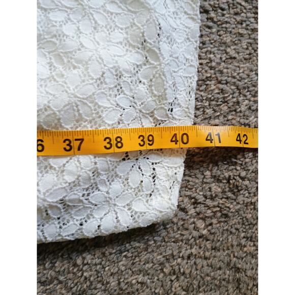 Motherhood Maternity Ivory Off Shoulder Floral Lace Dress women's small - Picture 12 of 13